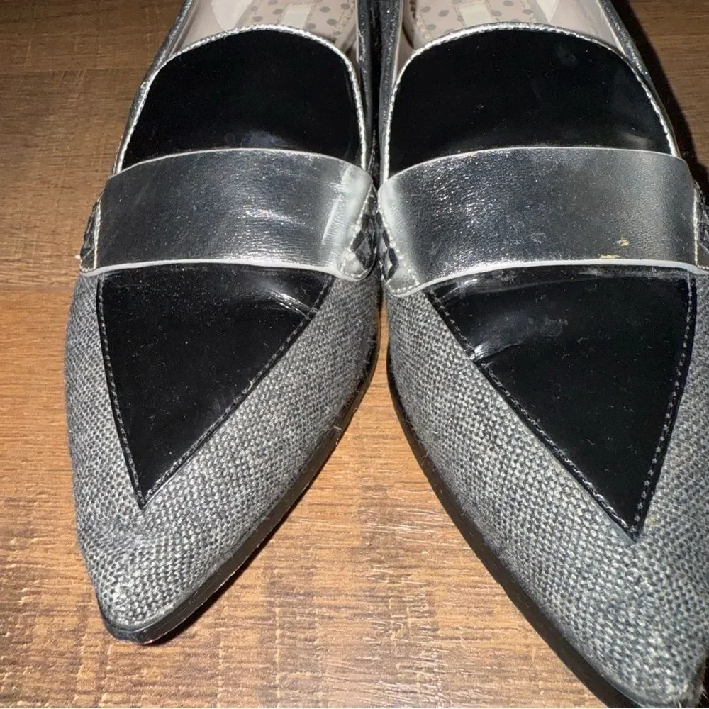Boden Black and Silver Pointed Loafers - Picture 2 of 4